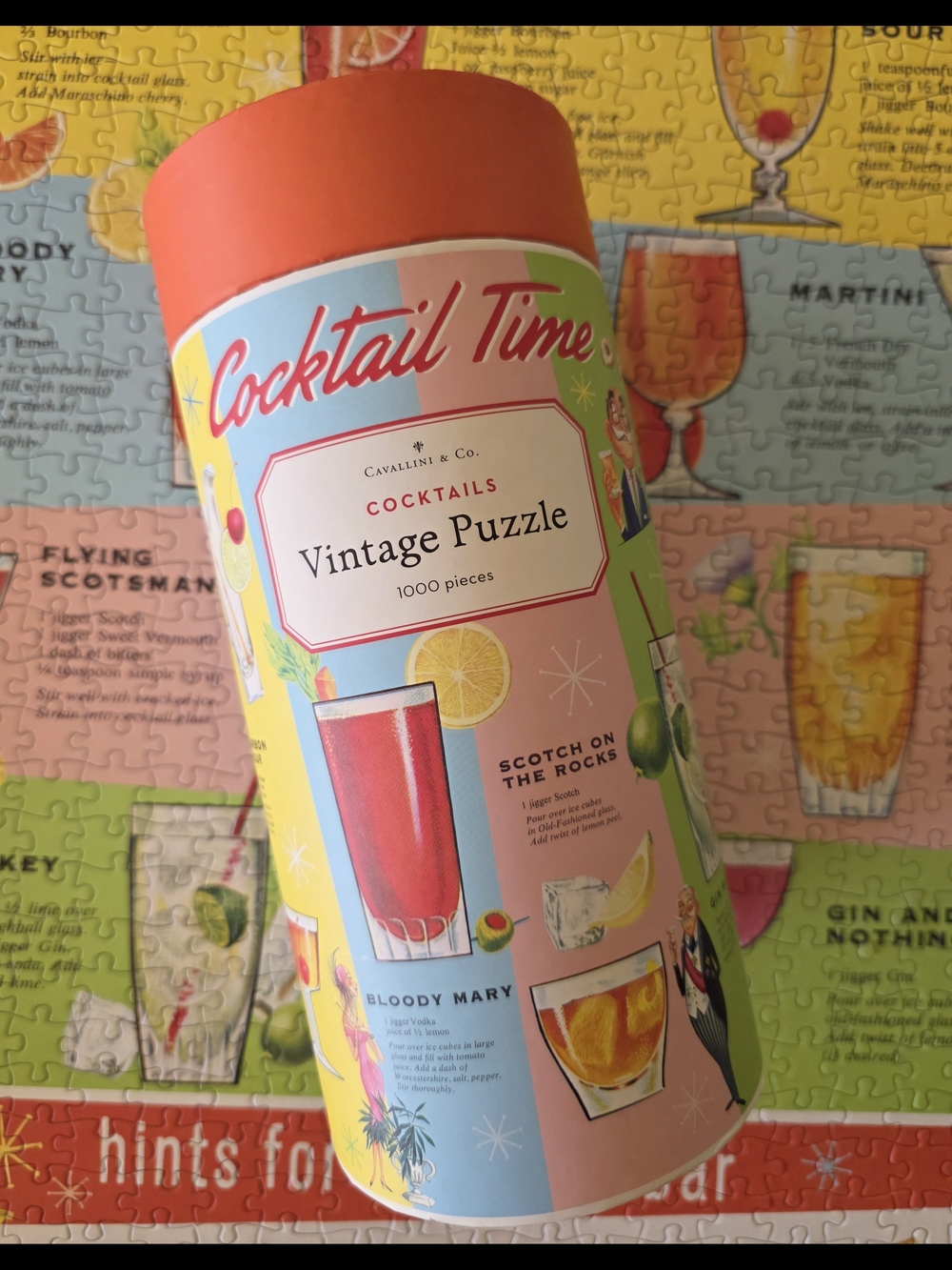 Cocktail Time Vintage Puzzle - Cavallini & Co 1000 Pieces